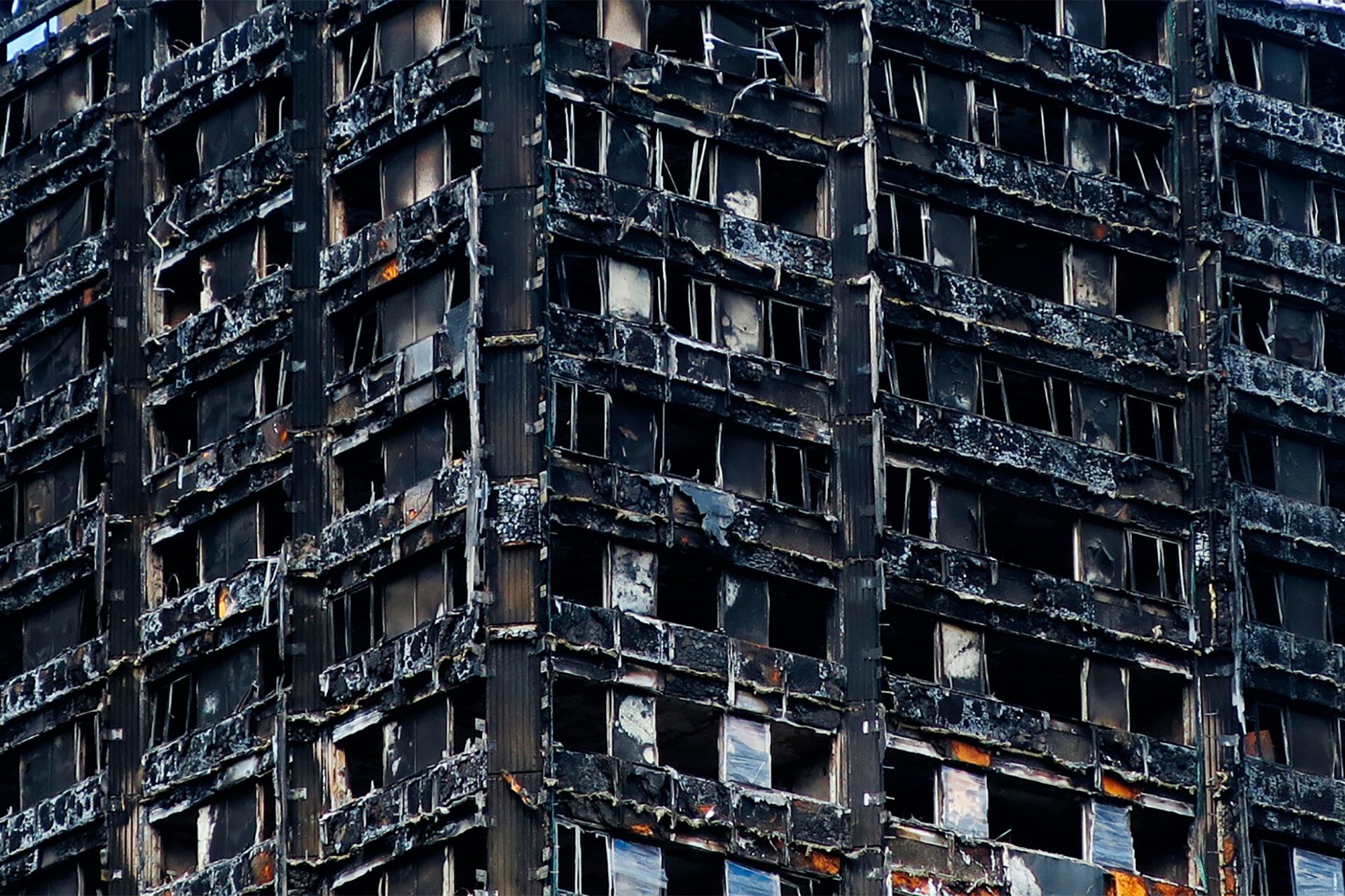 Photo of tower block fire aftermath