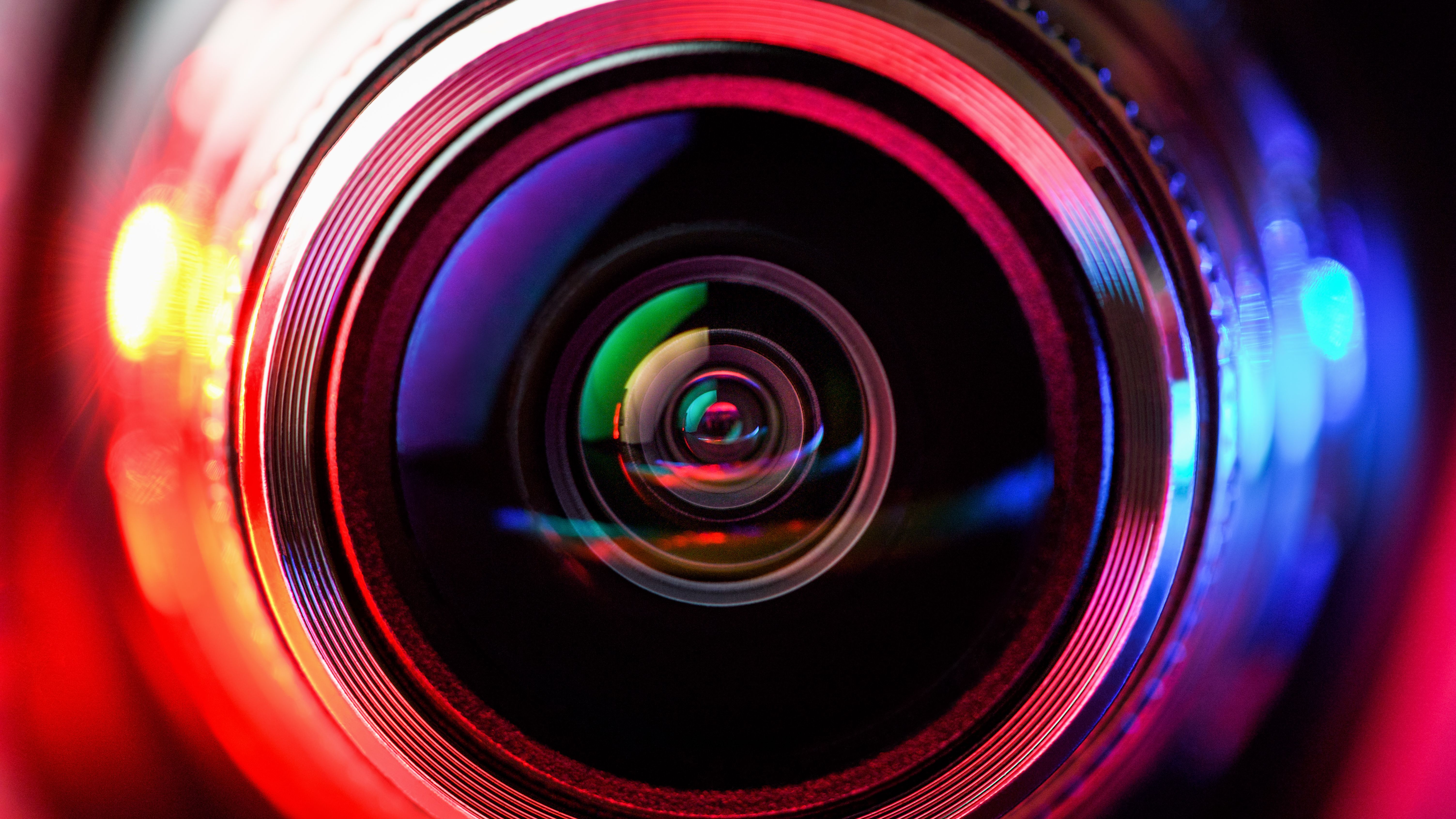 Camera Lens With Red Blue Backlight Macro Photography Lenses
